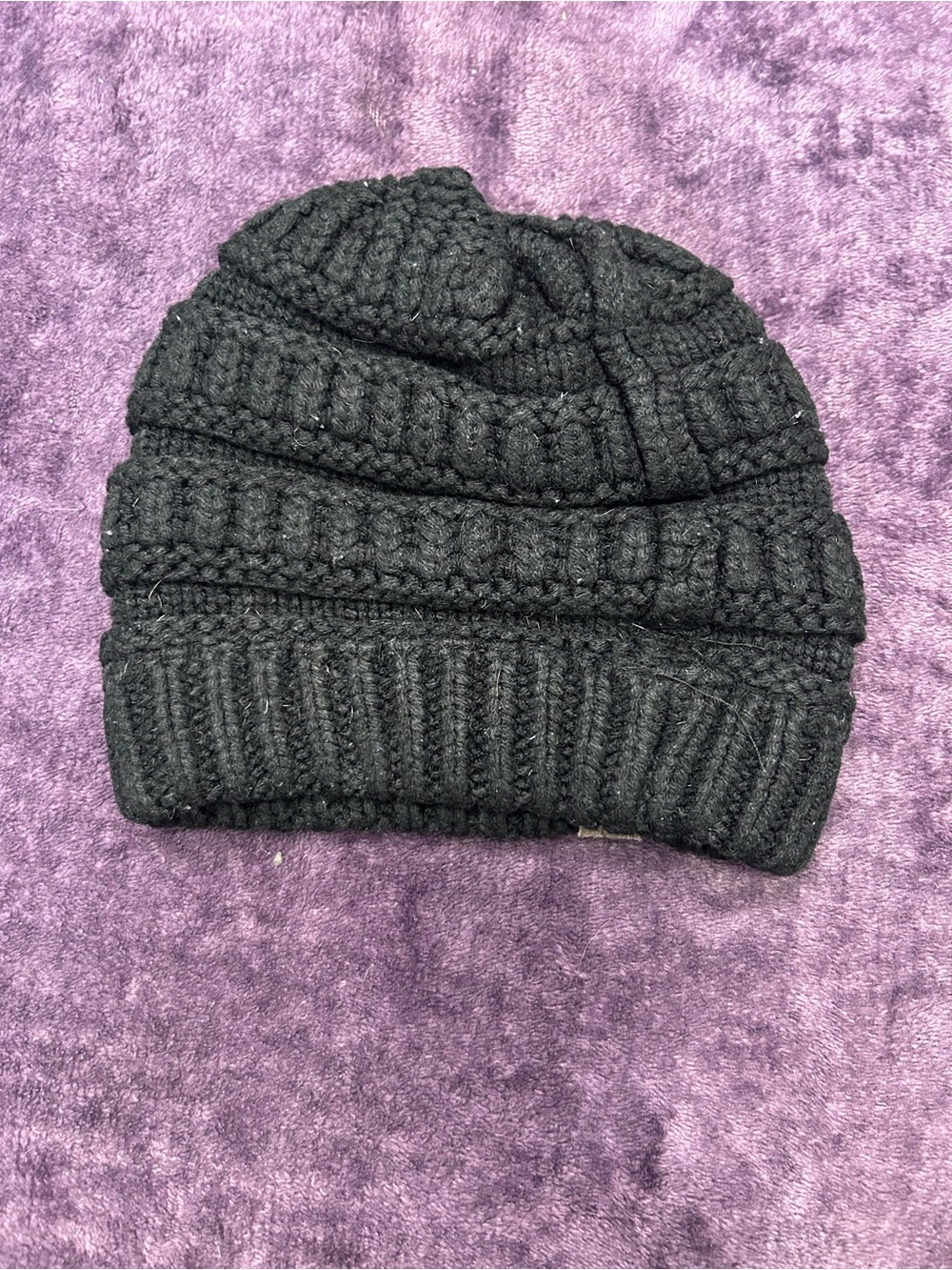 CHANEL Black Knit Cable Beanie for Kids - Picture 2 of 4